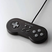 ELECOM JC-U1608TBK レトロ風USBゲームパッド(ブラック) (JC-U1608TBK)画像