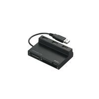 BUFFALO カードリーダー/ライター 48+4メディア対応 ハブ付 ブラック (BSCRA48HU2BK)画像