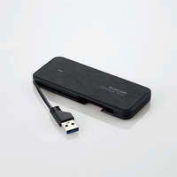 ELECOM 外付SSD/ポータブル/ケーブル収納対応/USB3.1(Gen1)/120GB/ブラック (ESD-EC0120GBK)画像