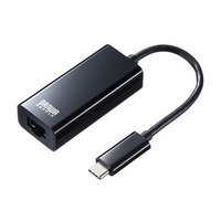 サンワサプライ USB3.1 TypeC-LAN変換アダプタ(ブラック) USB-CVLAN2BK (USB-CVLAN2BK)画像