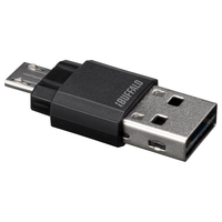BUFFALO BSCRUM04BK スマホ/タブレット/PC用 microSD専用カードリーダー (BSCRUM04BK)画像