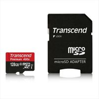 Transcend 128GB MicroSDXC Class10 U1 w/adapte TS128GUSDU1P (TS128GUSDU1P)画像