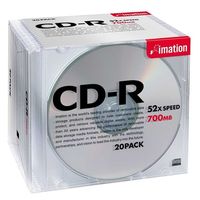 IMATION CD-R 700MB データ用 20枚パック(52倍速/シルバーレーベル/1枚入) (CDR80BSBX20P)画像