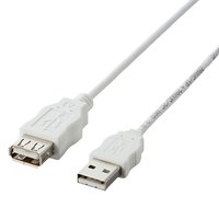 ELECOM EU RoHS準拠 USB2.0延長ケーブル A/3.0m ホワイト USB-ECOEA30WH (USB-ECOEA30WH)画像