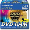 VICTOR DVD-RAM for Video(片面) CPRM ゴールドレーベル 5枚 (5VD-M120NC)画像