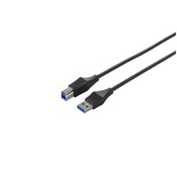 ユニバーサルコネクター USB3.0 A to B スリムケーブル 1m ブラック画像
