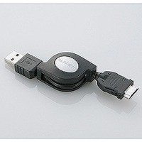 ELECOM 携帯電話用USBデータ転送ケーブル/巻き取り FOMA/SoftBank 3G対応 (MPA-RTFUSB/BK)画像
