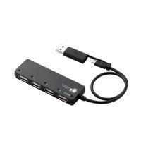 ELECOM タブレットPC/スマートフォン用 USBハブ/4ポート/バスパワー/ブラック (U2HS-MB02-4BBK)画像