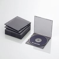 ELECOM CD/DVDスリムPPケース/1枚収納/10パック/クリアブラック (CCD-JPCS10CBK)画像
