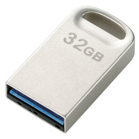 セキュリティ機能付 超小型USB3.0メモリ/32GB/シルバー画像