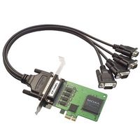 MOXA 4ポート RS-232Cボード(DB25ケーブル同梱) PCI Express x1 ロープロファイル 921.6Kbps DB44メス サージ保護(15KV ESD) (CP-104EL-A-DB25M)画像