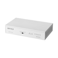 BUFFALO LSW6-GT-5NS/WH Giga 5ポート スイッチングハブ 電源内蔵 金属筐体 (LSW6-GT-5NS/WH)画像