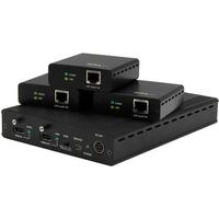 StarTech HDBaseT規格対応3ポートHDMIエクステンダー(延長器)セット 送信機1台 & 受信機3台 CAT5ケーブル対応 1×3 HDMIスプリッター 4K2K対応 最大35m(Ultra HD)/ 最大70m(HD 1080p) (ST124HDBT)画像