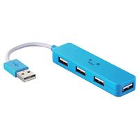 ELECOM USBHUB2.0/カラフルモデル/バスパワー/4ポート/ブルー/FACE (U2H-SN4NBF2BU)画像