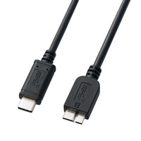 サンワサプライ USB3.1 Gen2 TypeC – microB ケーブル 1m KU31-CMCB10 (KU31-CMCB10)画像