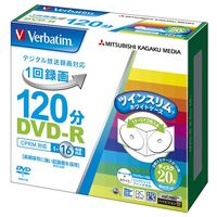 三菱化学メディア <Verbatim>録画用DVD-R 1-16倍速CPRM対応 インクジェットプリント対応ワイド(白) 10枚5mmスリムケース入り (VHR12JP20TV1)画像