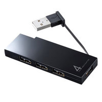 サンワサプライ USB2.0ハブ (4ポート・ブラック) USB-2H416BK (USB-2H416BK)画像