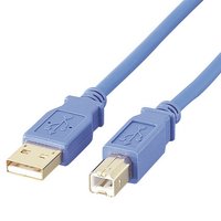 ELECOM USB2-30BU USB2.0ケーブル ブルー(ABタイプ) (USB2-30BU)画像