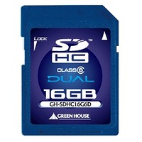 GREENHOUSE ハイスピードSDHCカード 高速転送20MB/s（133倍速）モデル/16GB (GH-SDHC16G6D)画像