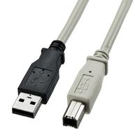サンワサプライ USB2.0ケーブル 5m ライトグレー (KU20-5K)画像