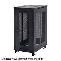 サンワサプライ 19インチサーバーラック メッシュパネル仕様(24U) CP-SV2410MBK (CP-SV2410MBK)画像