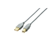 ELECOM USB2.0ケーブル/A-Bタイプ/ノーマル/2m/シルバー U2C-B20SV (U2C-B20SV)画像