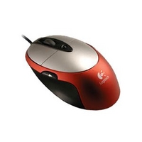 LOGICOOL MX-310RD オプティカルマウス (プレミアムシルバー&レッド) (MX-310RD)画像