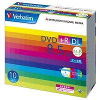 三菱化学メディア Verbatim製 データ用DVD+R DL 片面2層 8.5GB 2.4-8倍速 ワイド印刷エリア 5mmケース入り 10枚 (DTR85HP10V1)画像