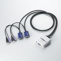 ELECOM USB&PS/2クロス対応ケーブル一体型パソコン切替器 KVM-KXN (KVM-KXN)画像