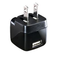 サンワサプライ 超小型USB充電器(2.1A出力・ブラック) ACA-IP33BKN (ACA-IP33BKN)画像