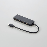 ELECOM USB2.0HUB/Type-C/Aメス4ポート/バスパワー/15cmケーブル/ブラック (U2HC-A429BBK)画像