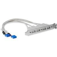 StarTech マザーボードピンヘッダー接続USB 4ポート増設変換アダプタケーブル PCケース用 4x USB A/メス – 2x IDC(10ピン)/メス (USBPLATE4)画像