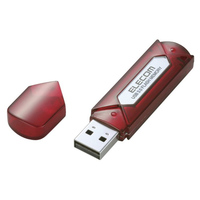 ELECOM USB3.0/2.0 セキュリティ機能付USBメモリ/スタンダードモデル/16GB/レッドシルバー (MF-AU316GRS)画像