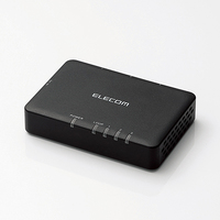 ELECOM Giga対応スイッチングHub/3ポート/プラスチック/電源外付/ブラック (EHC-G03PA-SB)画像