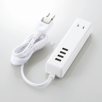 ELECOM USBタップ/USBメス×4/AC×2/ケーブル1.5m/3.4A/ホワイト (MOT-U11-2415WH)画像