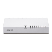 BUFFALO 10/100Mbps対応 スイッチングHub プラスチック筐体/電源外付けモデル 8ポート ホワイト (LSW4-TX-8EP/WHD)画像