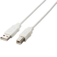 ELECOM EU RoHS準拠 USB2.0ケーブル ABタイプ/0.5m ホワイト USB2-ECO05WH (USB2-ECO05WH)画像