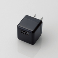 ELECOM スマホ用AC充電器/USBメス×1/CUBE型/1.8A出力/ブラック (MPA-ACUBN003BK)画像