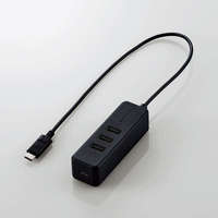 USB Type C ハブUSB2.0USB-Aメス3ポートPD対応 ブラック画像