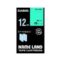 CASIO ネームランドテープ 12ミリ 緑地に黒文字 XR-12GN (XR-12GN)画像