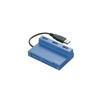 BUFFALO カードリーダー/ライター 48+4メディア対応 ハブ付 ブルー (BSCRA48HU2BL)画像