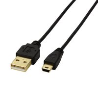 ELECOM USB-XM25BK 極細USBA-miniBケーブル 2.5m (ブラック) (USB-XM25BK)画像