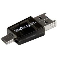 StarTech microSDカード専用USB/マイクロUSB接続カードリーダ/ライター アンドロイドデバイス/スマートフォン/タブレット/PC対応マイクロSD – USB/Micro USB変換アダプタ (MSDREADU2OTG)画像