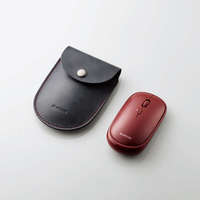ELECOM BlueLEDマウス/薄型/Bluetooth対応/4ボタン/ポーチ付/レッド (M-TM10BBRD)画像