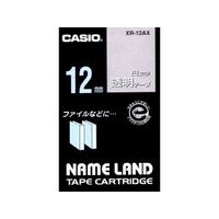 CASIO NAME LAND用 白文字テープ(幅12mm/透明) (XR-12AX)画像