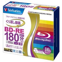 三菱化学メディア <Verbatim>録画用BD-RE 1-2倍速 インクジェットプリント対応ワイド(白) 10枚5mmスリムケース入り (VBE130NP10V1)画像