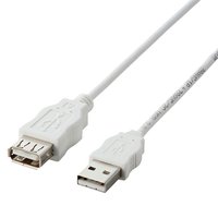 ELECOM EU RoHS準拠 USB2.0延長ケーブル A/1.0m ホワイト USB-ECOEA10WH (USB-ECOEA10WH)画像