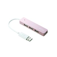 ELECOM バスバスパワー専用4ポート USB2.0ハブ “COLOR STYLE”(ピンク) (U2H-ST4BPN)画像