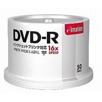 IMATION PCデータ用 4.7GB DVD-R インクジェットプリンタ対応 ホワイト (DVD-R4.7PWBX50S)画像