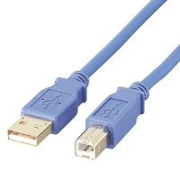 ELECOM USB2-10BU　USB2.0ケーブル　ブルー(ABタイプ) (USB2-10BU)画像